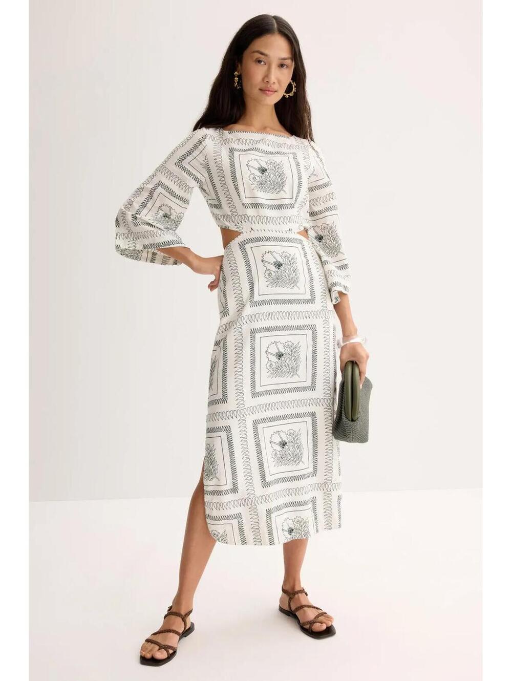 $388 NWT Omika Peyton Midi Omika Cutout Dress Size XS